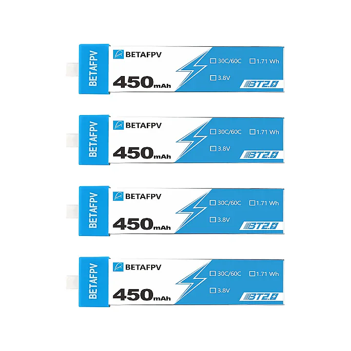 BT2.0 450mAh 1S 30C Battery (4PCS) - 1