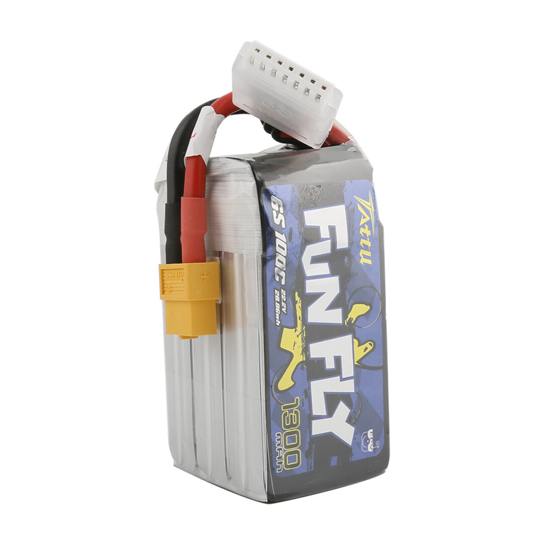 Tattu 1300mAh 6S 100C 22.2V FunFly lipo battery pack with XT60 Plug - 3
