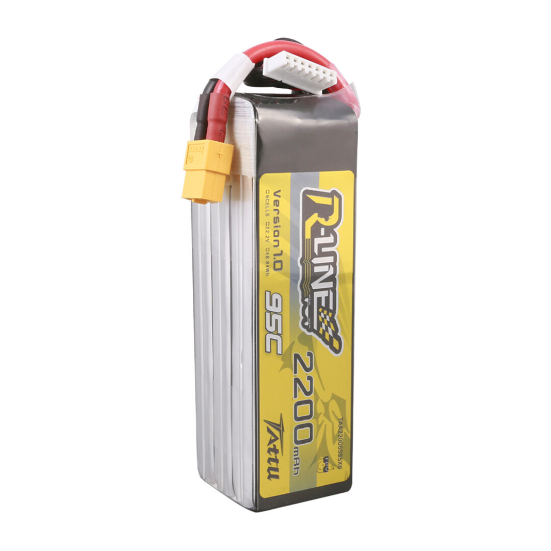 Tattu 2200mAh 6s 95C 22.2V R-Line Lipo Battery with XT60 Plug - 3